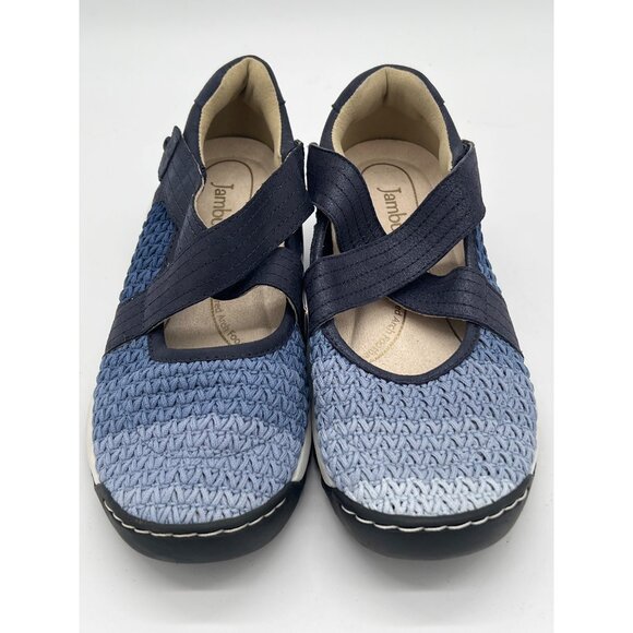 Jambu Mia Womens Size 6 Strappy Slip-On Shoes Blue Gradient Knit Textile Upper - Picture 2 of 8